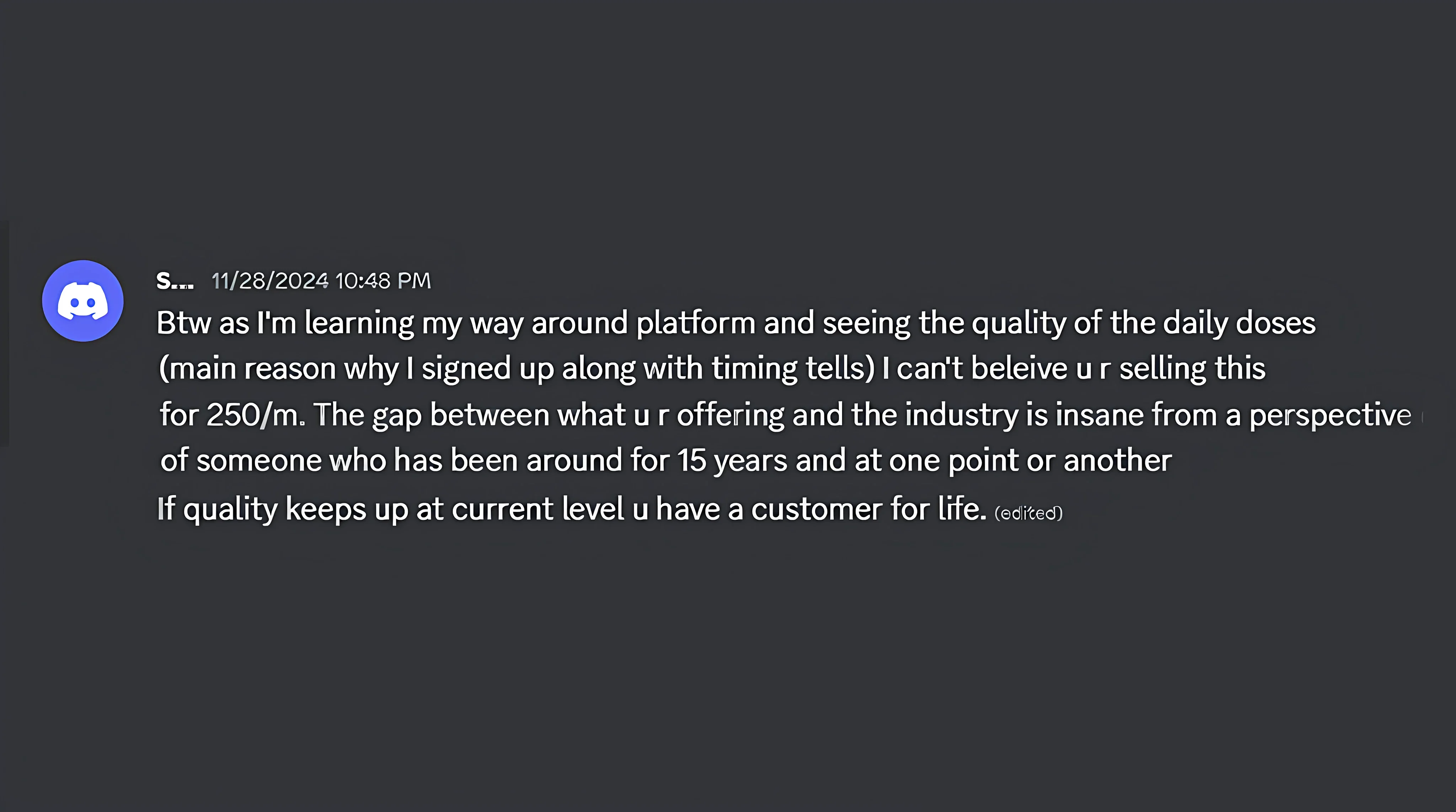 Community testimonial